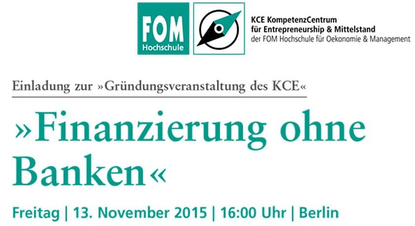 Finanzierung ohne Banken - KCE Gründungsveranstaltung