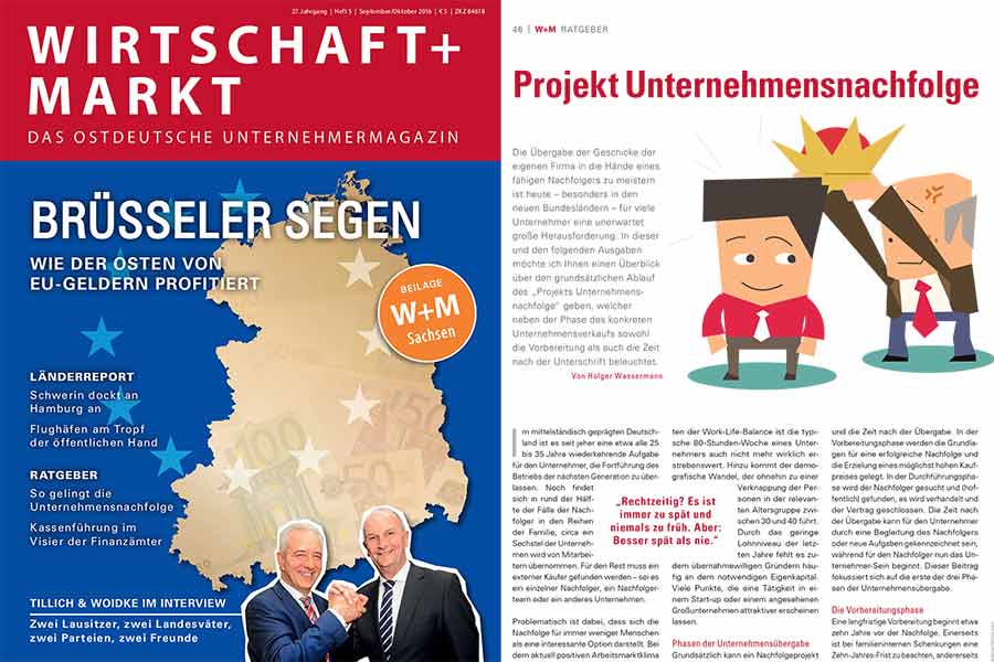 Wassermann fordert die Unternehmer auf, das Projekt Unternehmensnachfolge jetzt anzugehen.